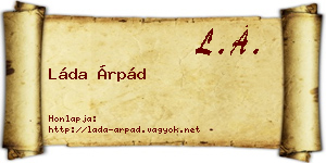 Láda Árpád névjegykártya